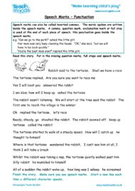 Worksheets for kids - speech-marks-punctuation